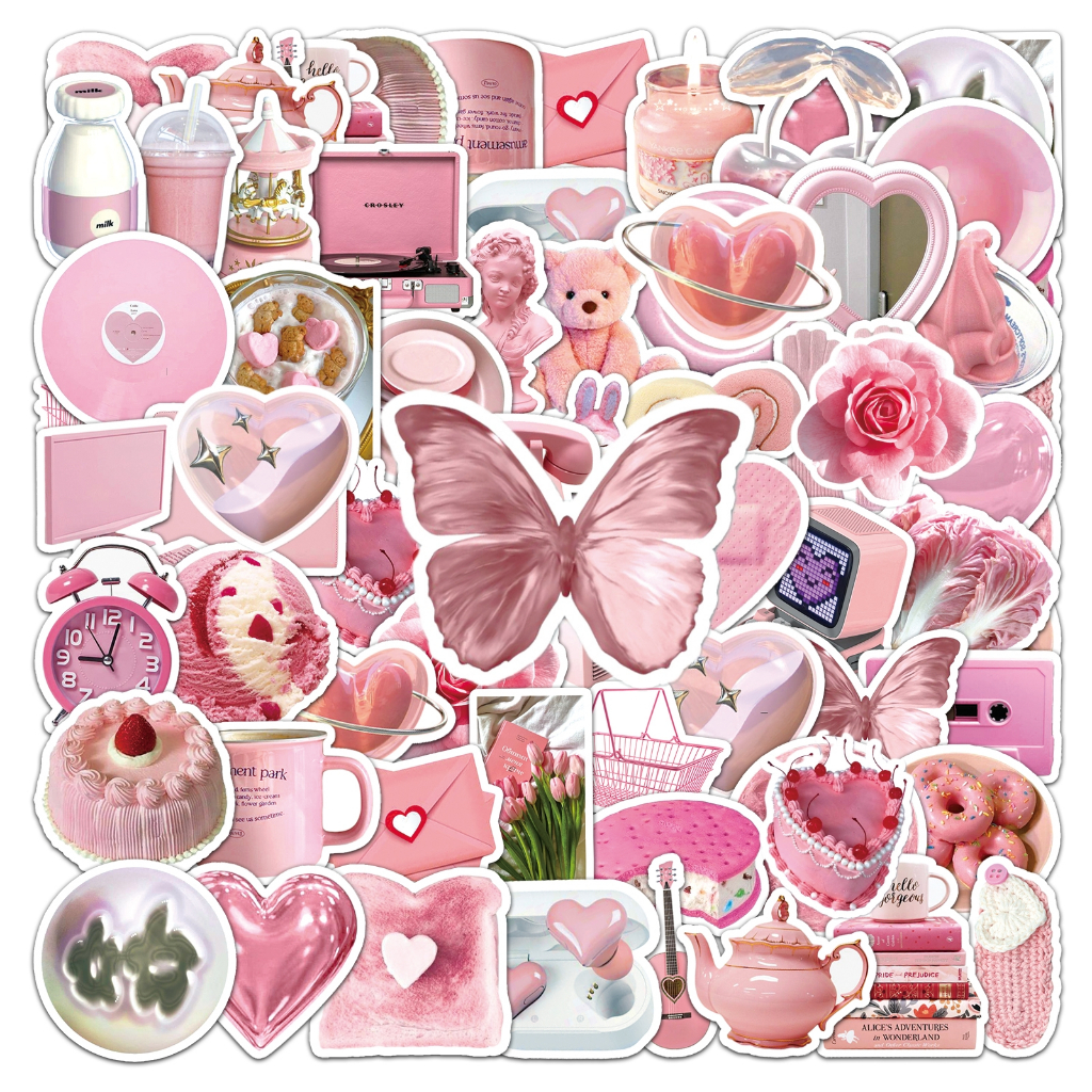 50 Piece Funny Pink Stickers Waterproof DIY For Phones Laptop Car ...