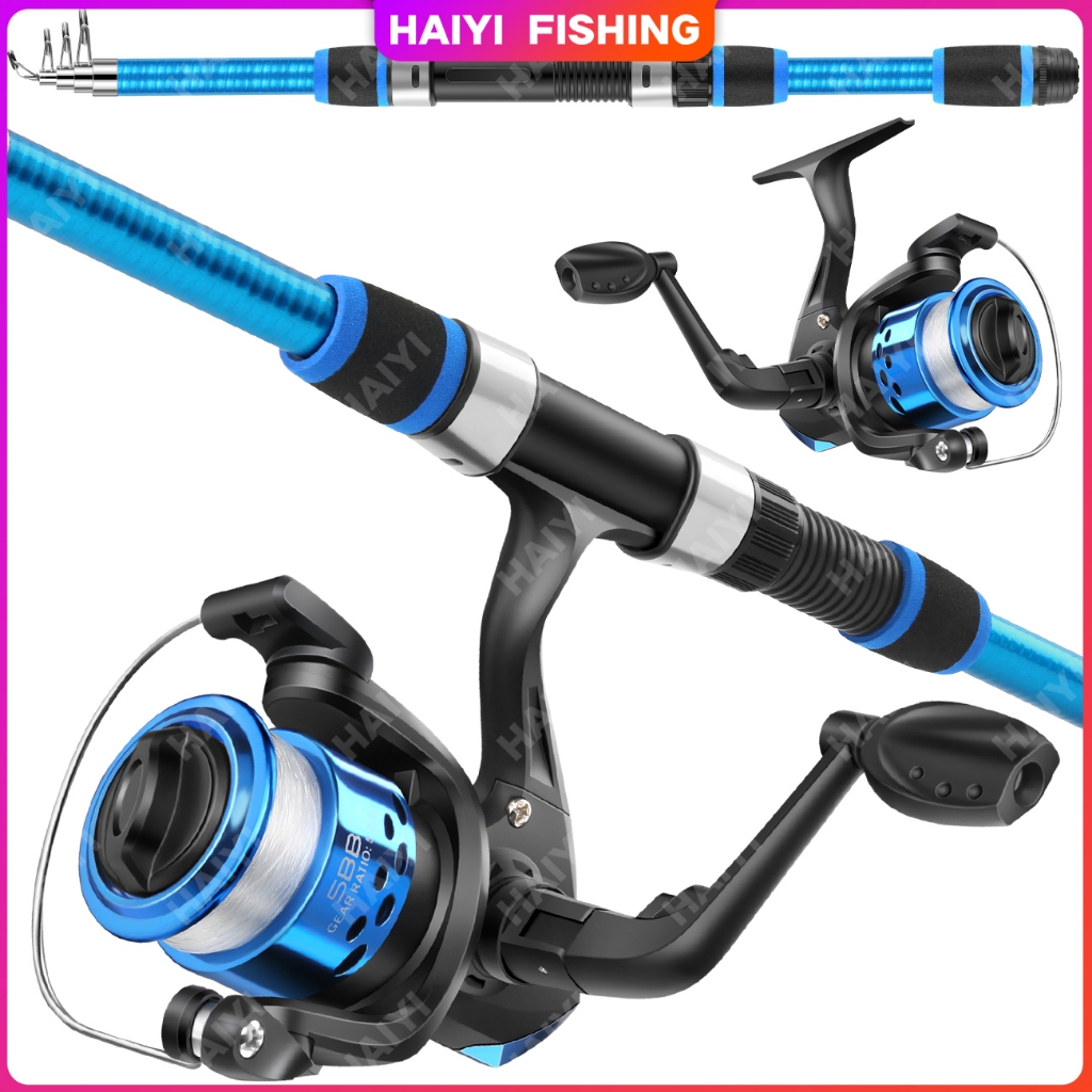 HAIYI FISHING Fishing Rod Reel Set 1.8m Telescopic Portable Fishing Rod ...
