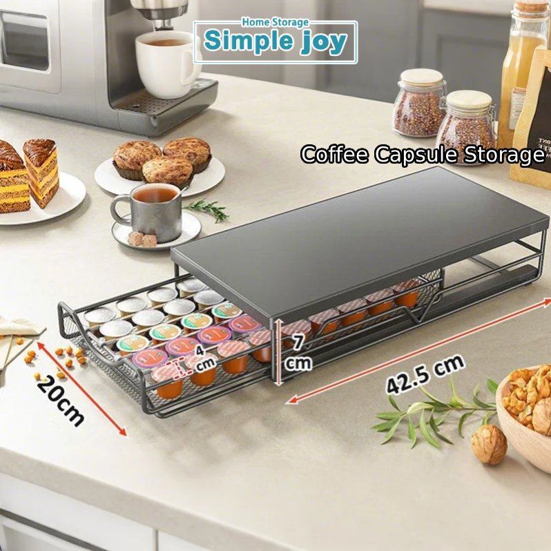 SJøÿ Steel Coffee Capsule Storage Coffee Rack Organizer Coffee Capsule ...