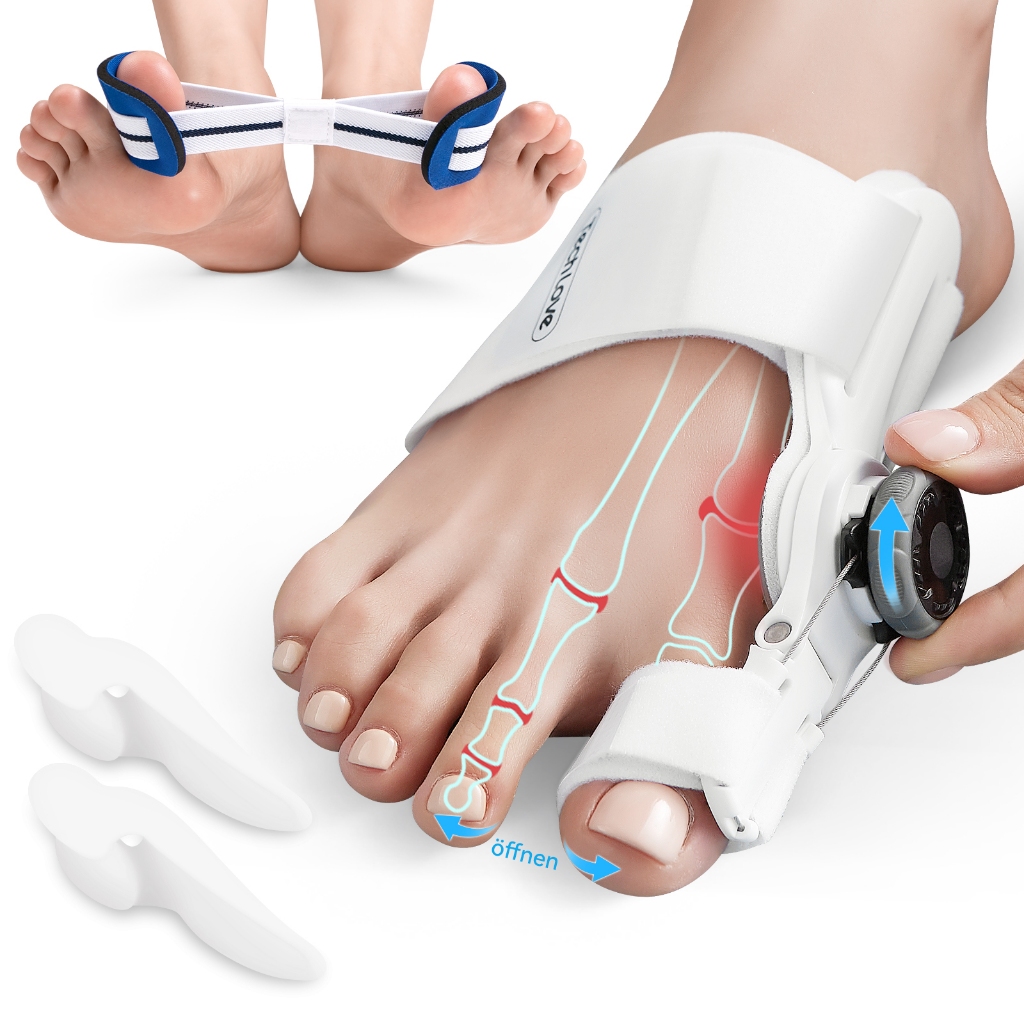 Tech Love Adjustable Knob Bunion Corrector | Silicone Pad Toe ...