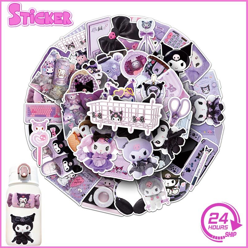 50pcs Kuromi Stickers Cute SANRIO For Hand Account Phone Laptop Water ...