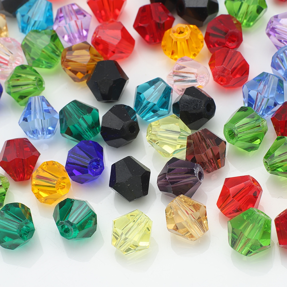 2/3/4/6/8MM Sharp Beads Transparent Colored Glass Perforated Beads In ...
