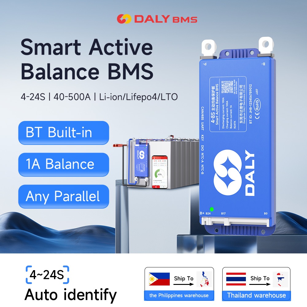 DALY Battery Protection Board BMS 4s-24s 4S 8S 16S 12v 24v 48v 40A-500A ...