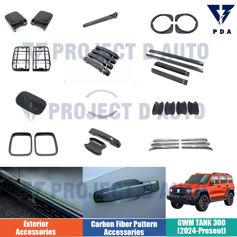 GWM TANK 300 (2024-Present) Carbon Fiber Door Handle Trim Rearview ...