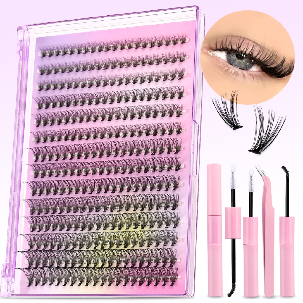 GROINNEYA 3D Fluffy Lash Cluster Set - DIY Mix C Curl & Wispy ...