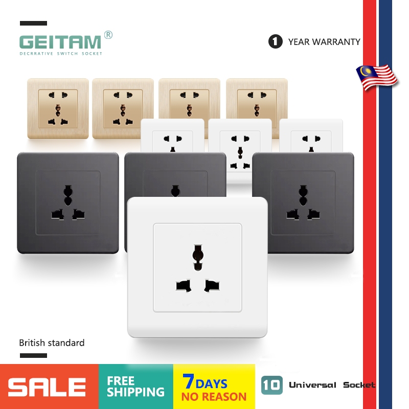 Universal 3-Outlet International Socket Panel (86-Type Concealed ...