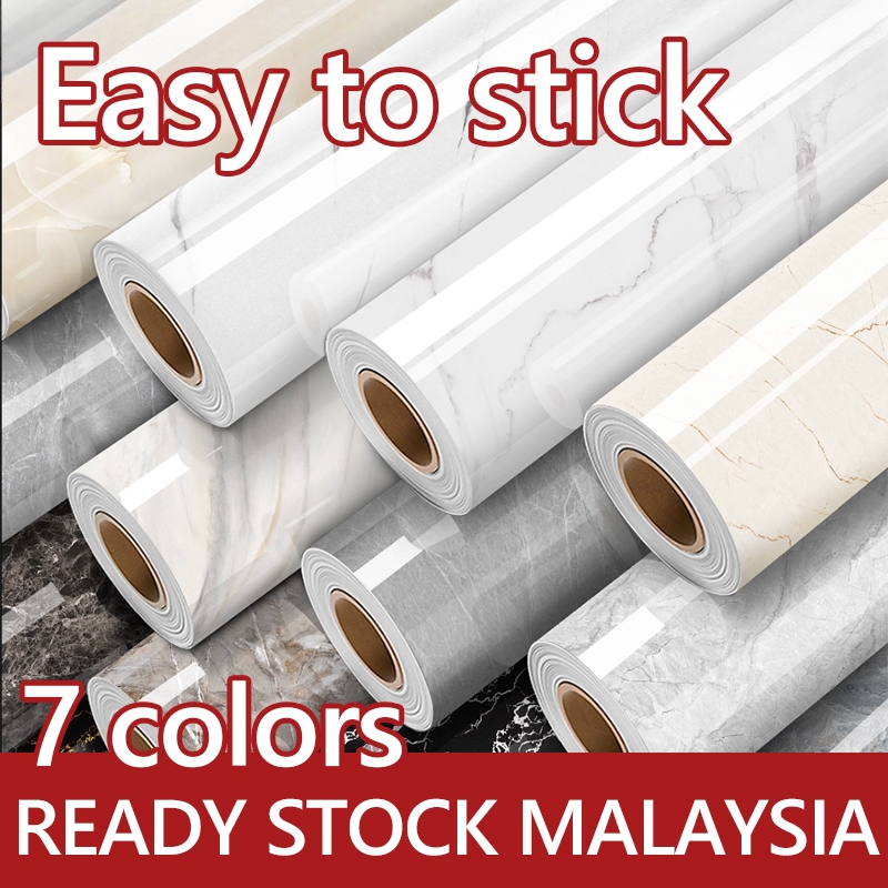 60CM x 5M thickened Marble Wallpaper Sticker Countertop Film Self ...