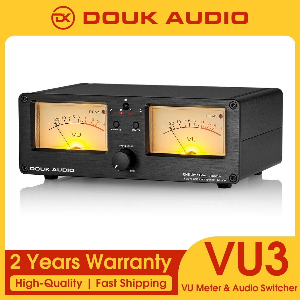 Douk Audio VU3 Dual Analog VU Meter 2-way Amplifier/Speaker Audio ...