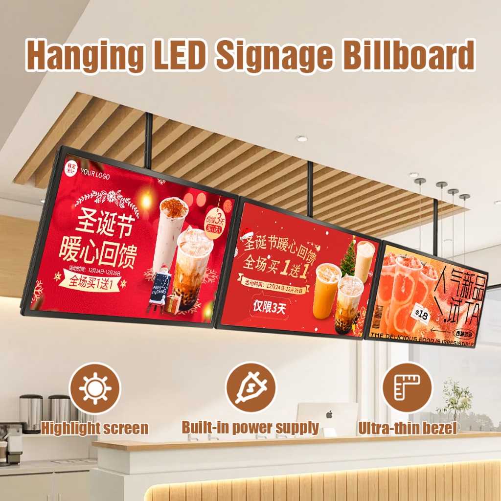 Ultra thin LED TV light box menu board led light box menu board hanging ...