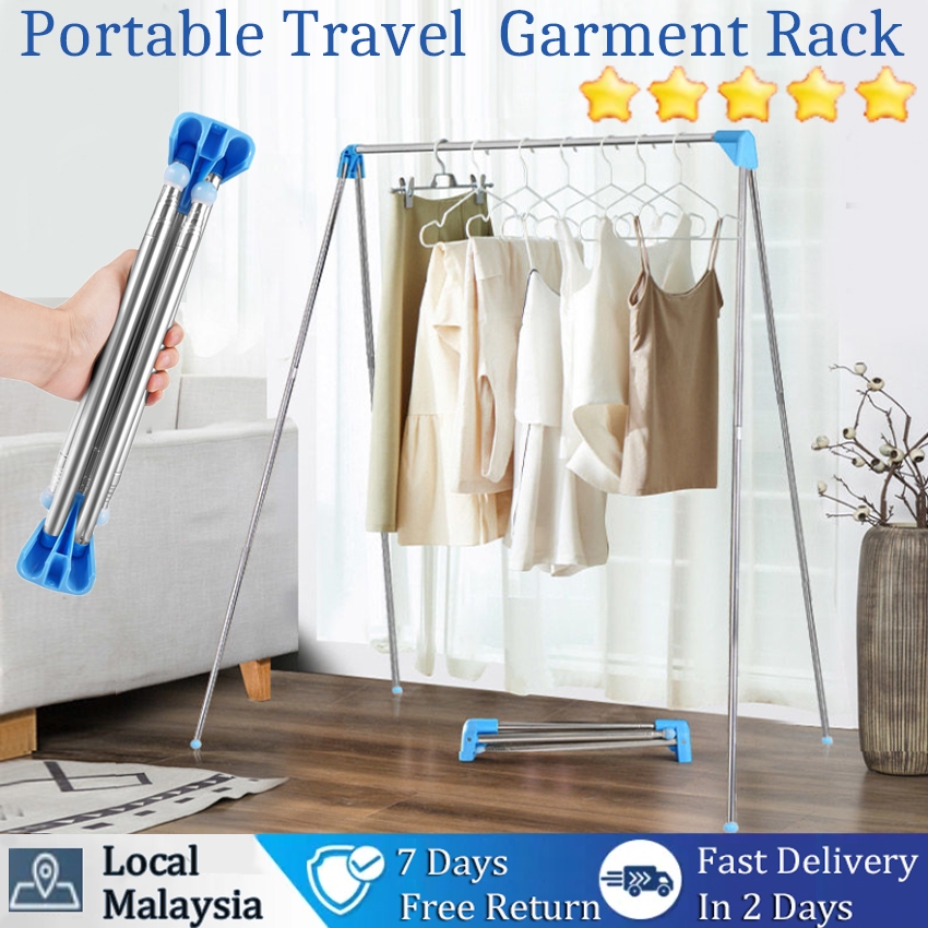 Local delivery+COD Portable Travel Garment Rack, 13-28inch Retractable ...
