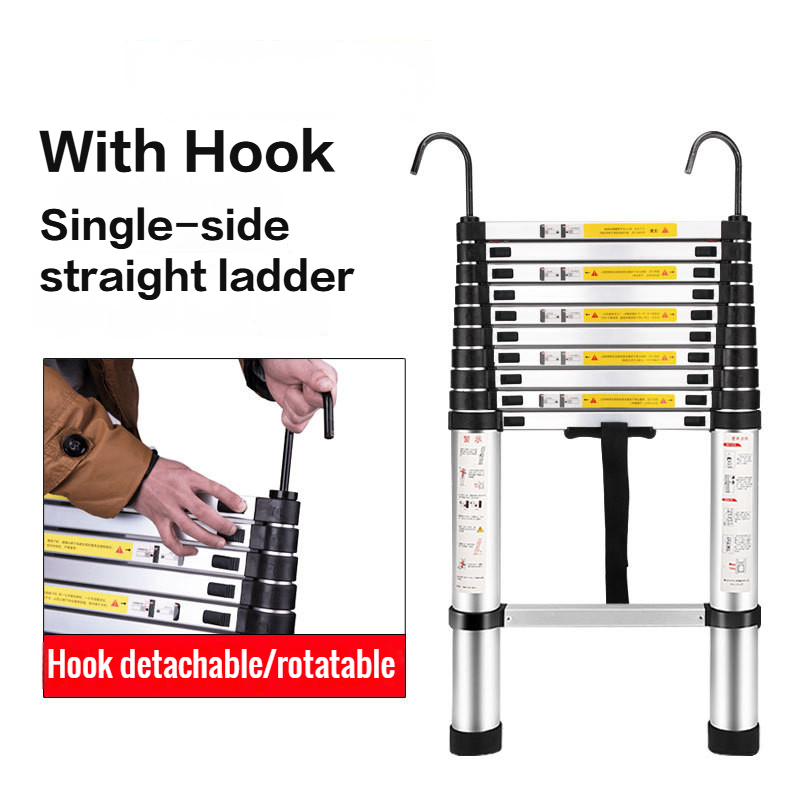 Thickened Aluminum Alloy Folding Ladder Telescopic Ladder with Hook ...