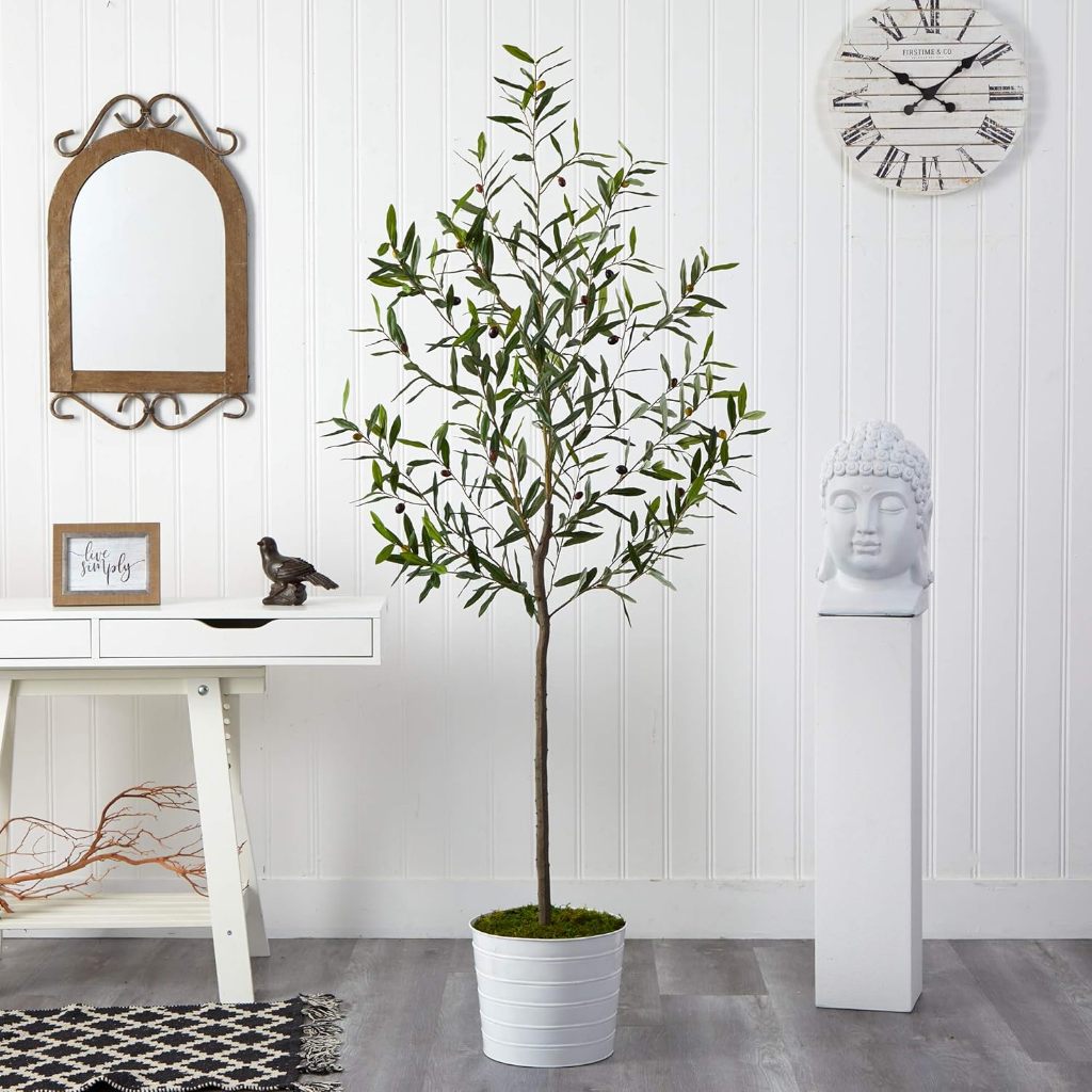 Artificial Olive Tree 7FT Tall Faux Silk Plant for Home Office Decor ...