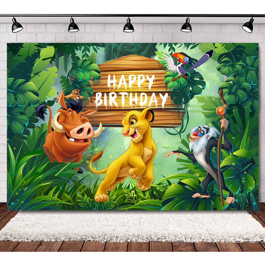 120*80cm Simba Lion King Custom Background Forest Children Birthday ...