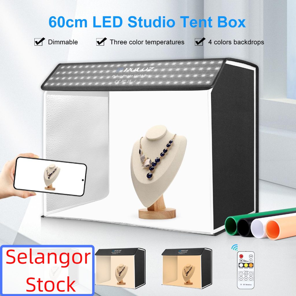Malaysia Stock PULUZ 60 x 40cm Photo Studio Light Box Portable Cuboid ...