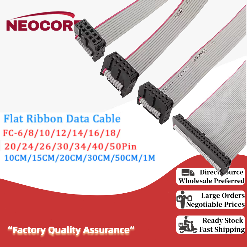 1Pcs 2.54mm Pitch JTAG ISP Gray Flat Ribbon Data Cable FC-6/8/10/12/14 ...