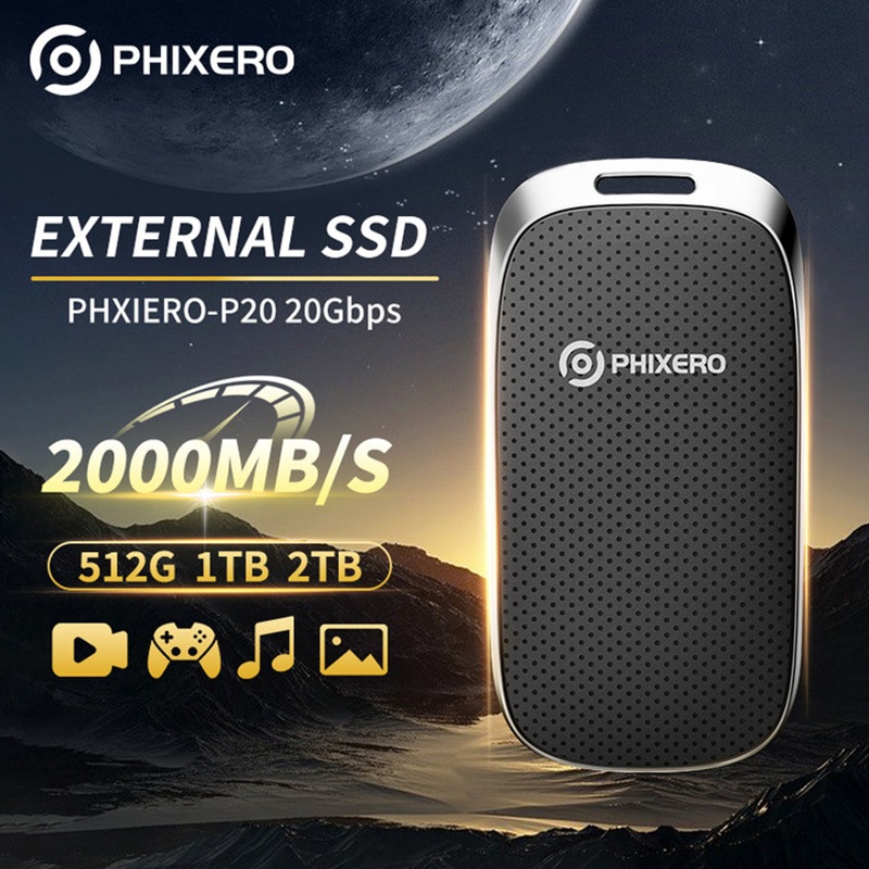PHIXERO P20 SSD Portatile Esterno 1TB 2050 MB/s USB 3.2 Gen 2 Nero Per PC Smartphone - 2