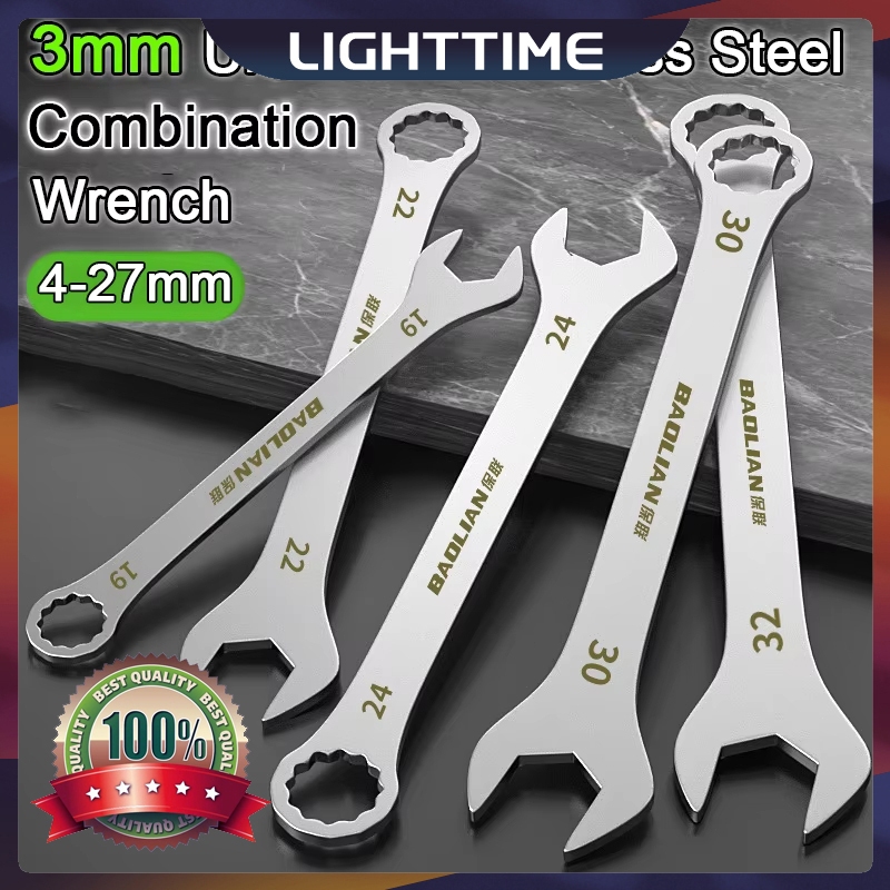 LIGHTTIME 1PC 3mm Ultra-thin Wrench 4-27mm Large Open Plum Dual-Purpose ...