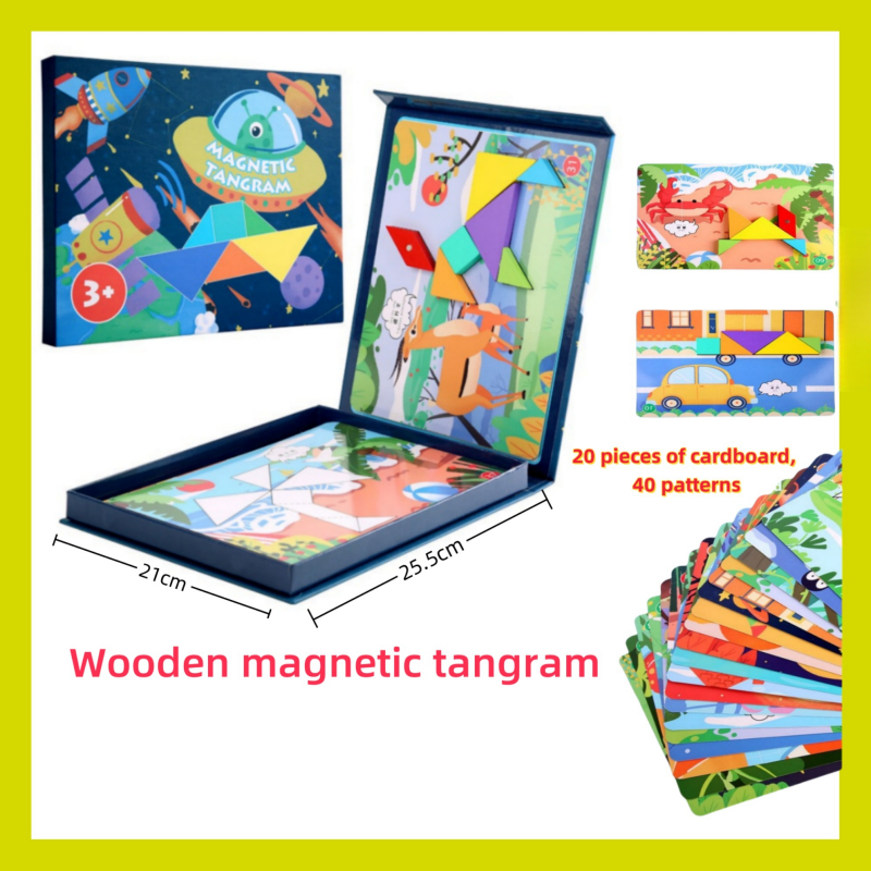Wooden Geometric Magnetic Tangram Puzzle Early Childhood Education ...