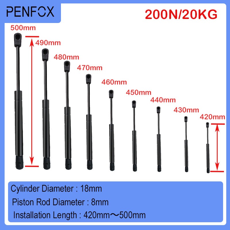 2Pcs 7"/180mm 45Ib/200N/20kg Car Lift Supports Gas Struts Gas Springs
