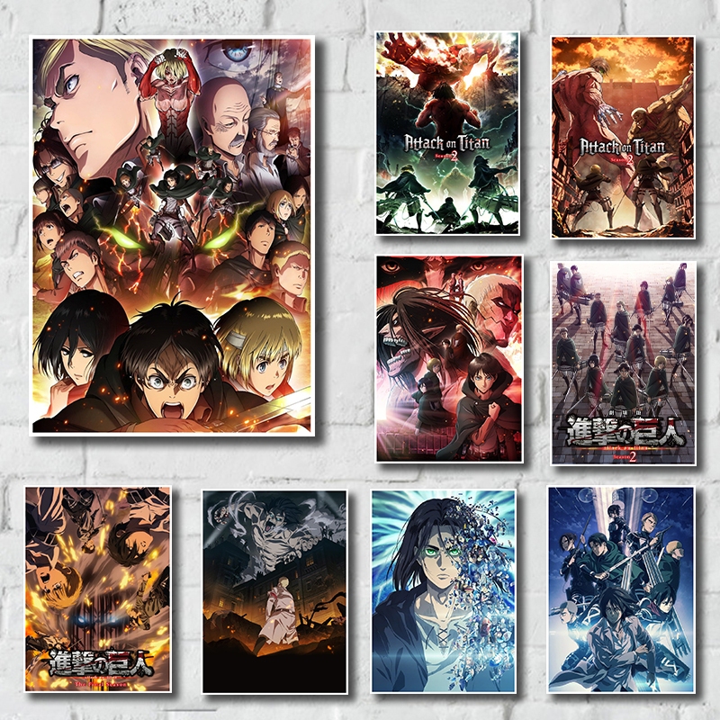 Requiem of the Walls! Attack on Titan Retro Kraft Paper Poster | Eren's ...