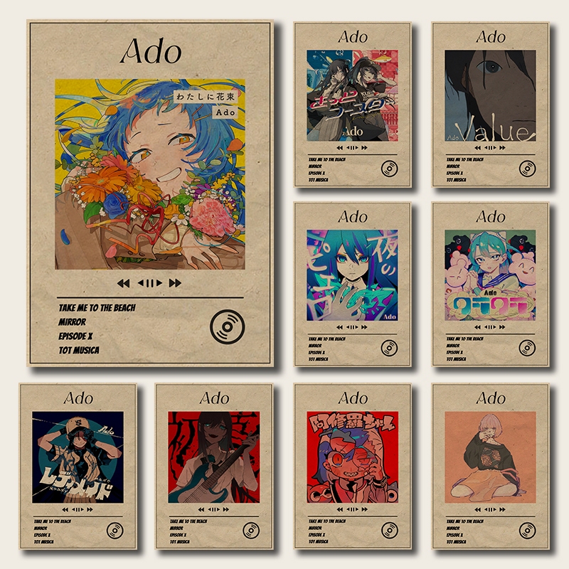 Ado Poster Prints: VintageKraft Paper Collection for Cafe, Bar &Home ...