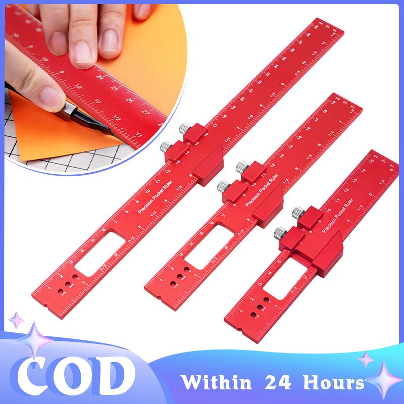 Woodworking Tool Ruler Aluminum Alloy Positioning Marking Measurement ...
