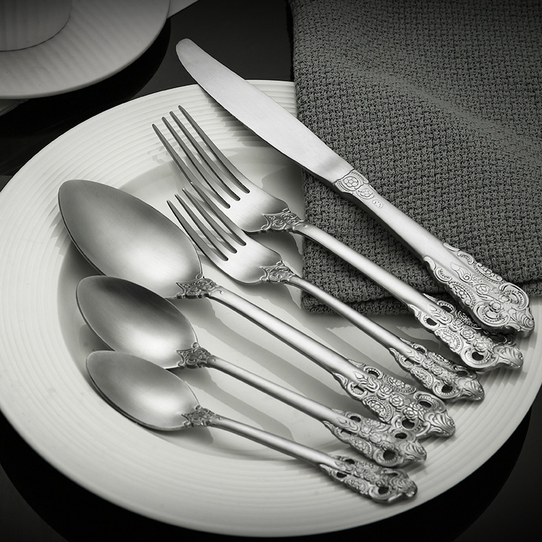 Embossed Handle Stainless Steel Western Tableware Hotel Western ...