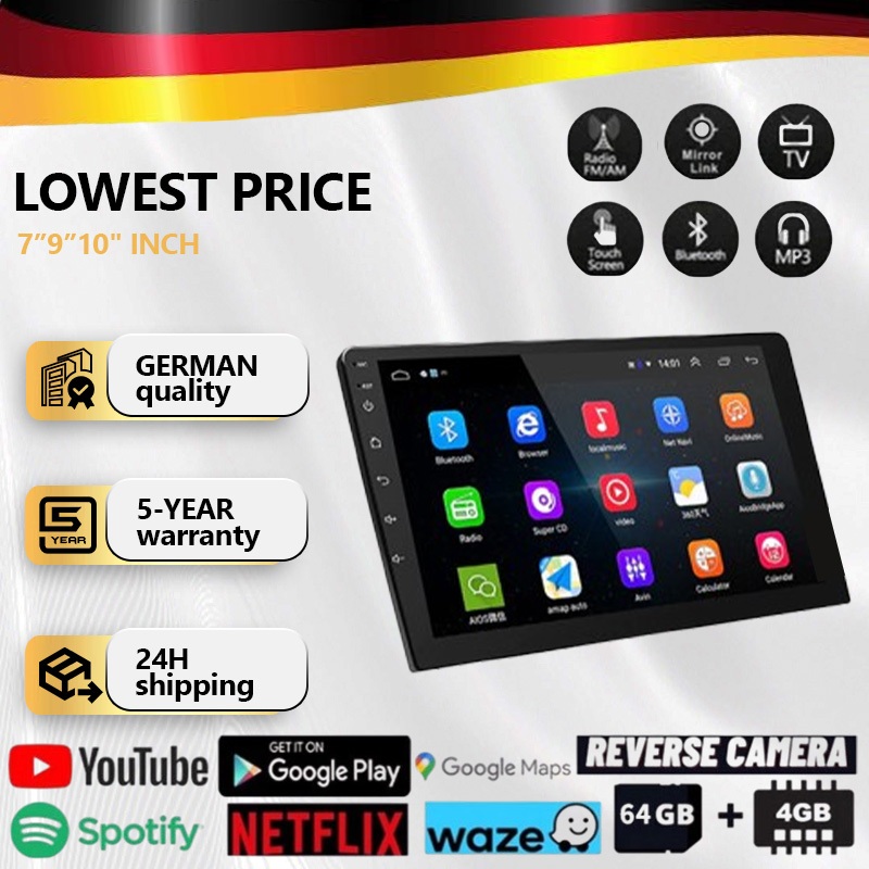 Android Player 7 9 10 inch (4GB RAM+64GB) apple carplay player wireless ...