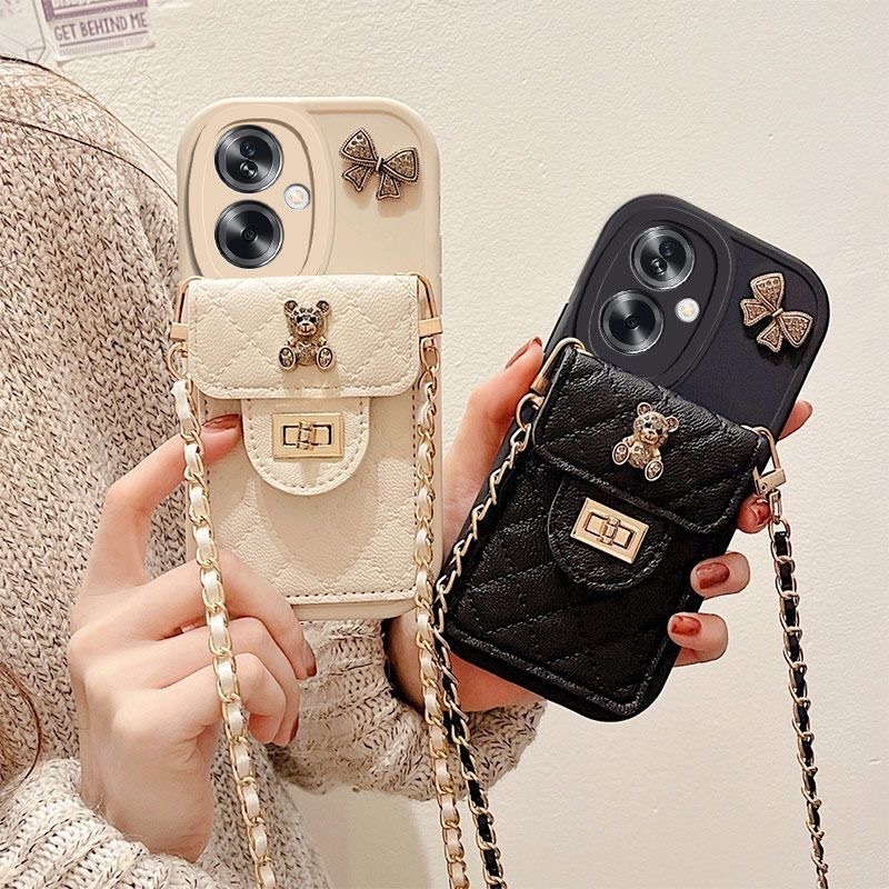 Beautiful Bear card bag with chain Compatible for oppo soft R9 R9s R11 ...