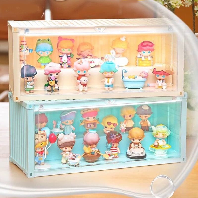 Blind Box Display Box Figure Toy with LED Light Display Rack Dustproof ...