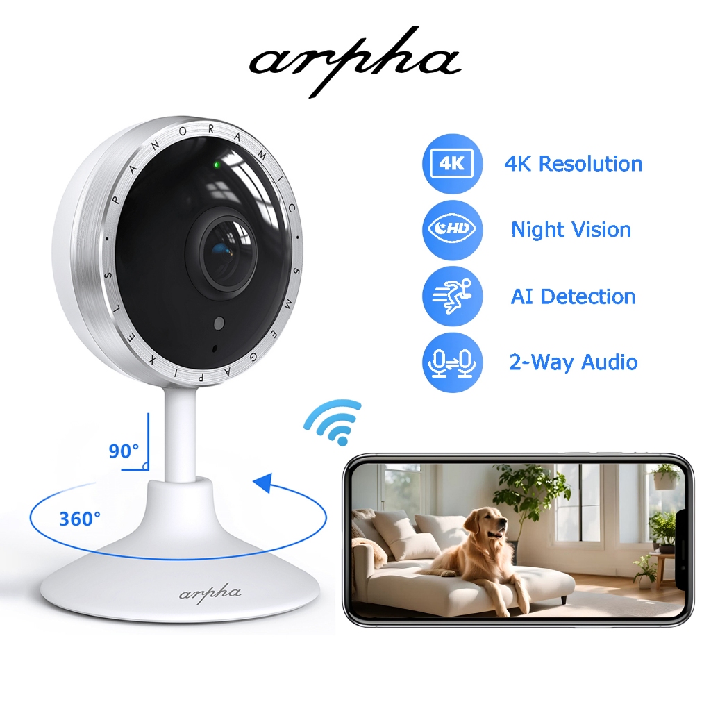 Arpha P160M 4K Ultra HD Smart Camera CCTV WIFI Wireless IP Camera ...