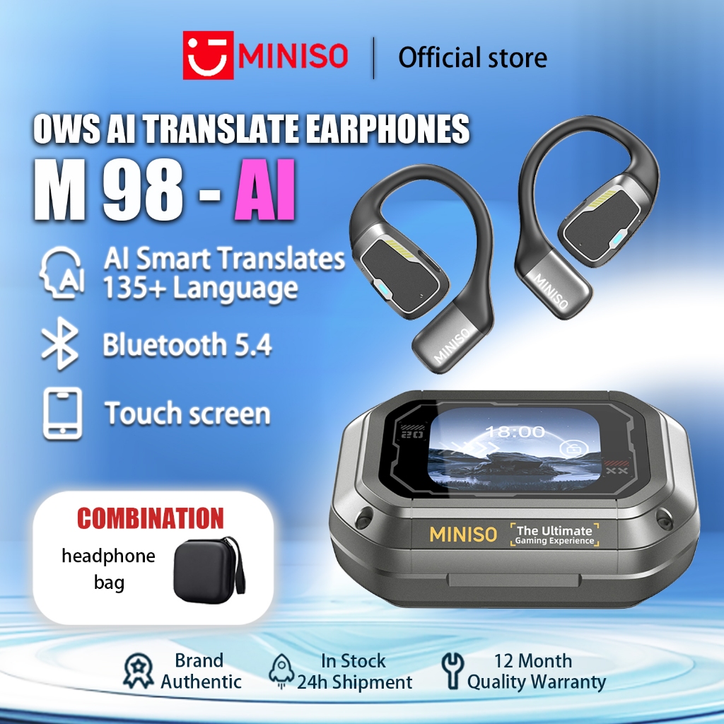 MINISO M98 Wireless Earphones Smart Touch Screen Earbuds Bluetooth