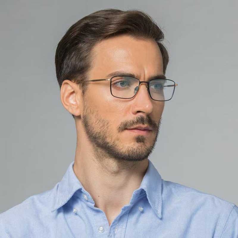 Pure Titanium Glasses Frame Men Business Texture Square Frame ...