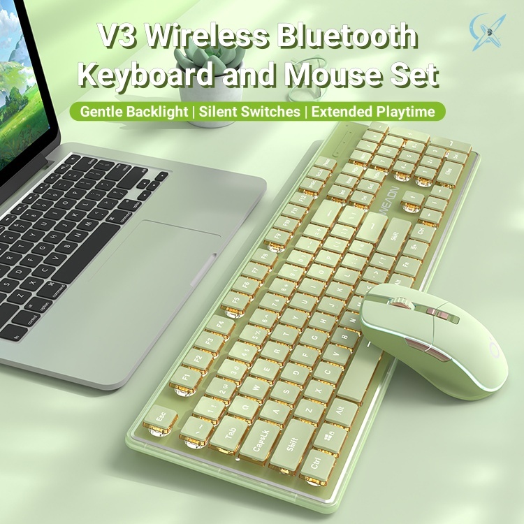 【Fast Shipping】Wireless Bluetooth keyboard and mouse set ergonomic Type ...