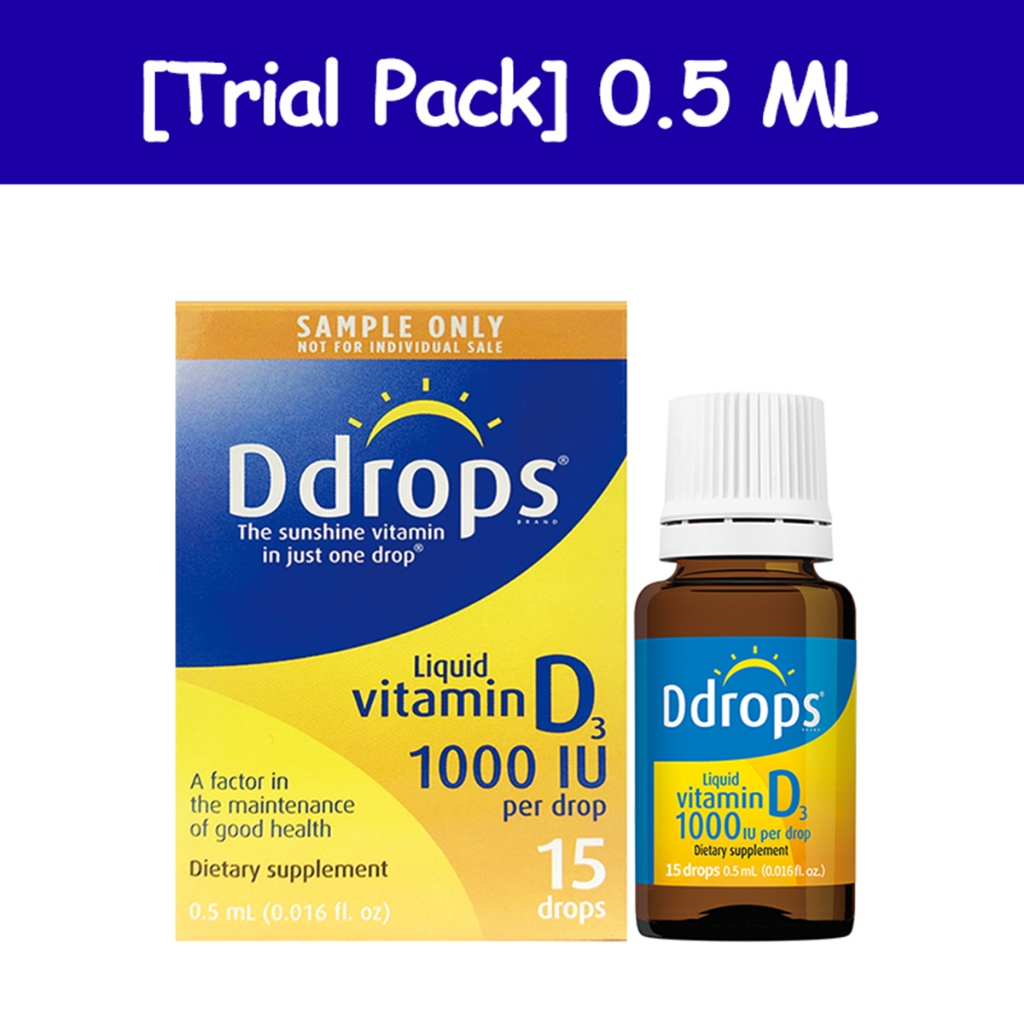 [Trial Pack] Ddrops Adults 1000 IU Liquid Vitamin D3 Supplement (15 ...