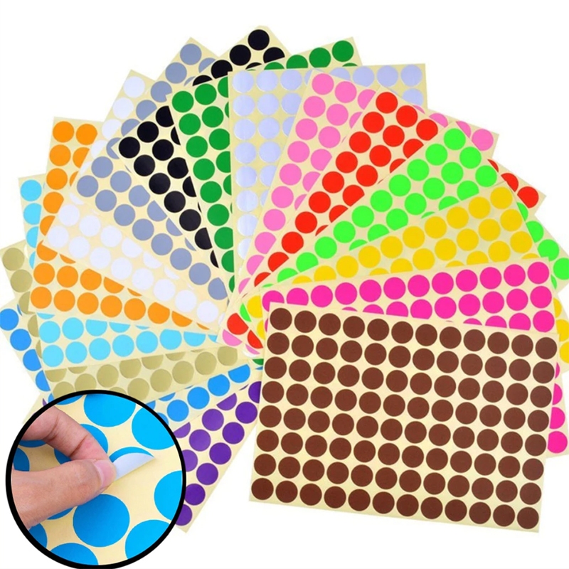 Colour Sticker 6/8/10/13/19/25mm Dot Self Adhesive Color Label Remark ...