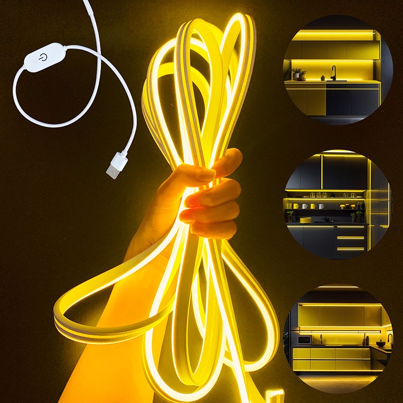12V Neon LED Strip light High Brightness 480 LED Tube Flexible Fairy ...