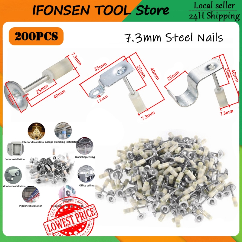 🔥MY Stock🔥7.3mm Steel Nail Gun Rivet Rivet Tool Nail Fastener Gunpowder ...