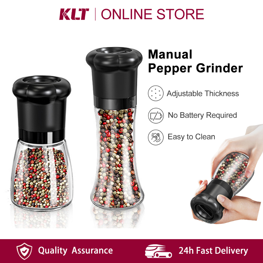 [Cliton] Condiment Bottle Grinder Black Pepper Bottle Mill 180ml Manual ...