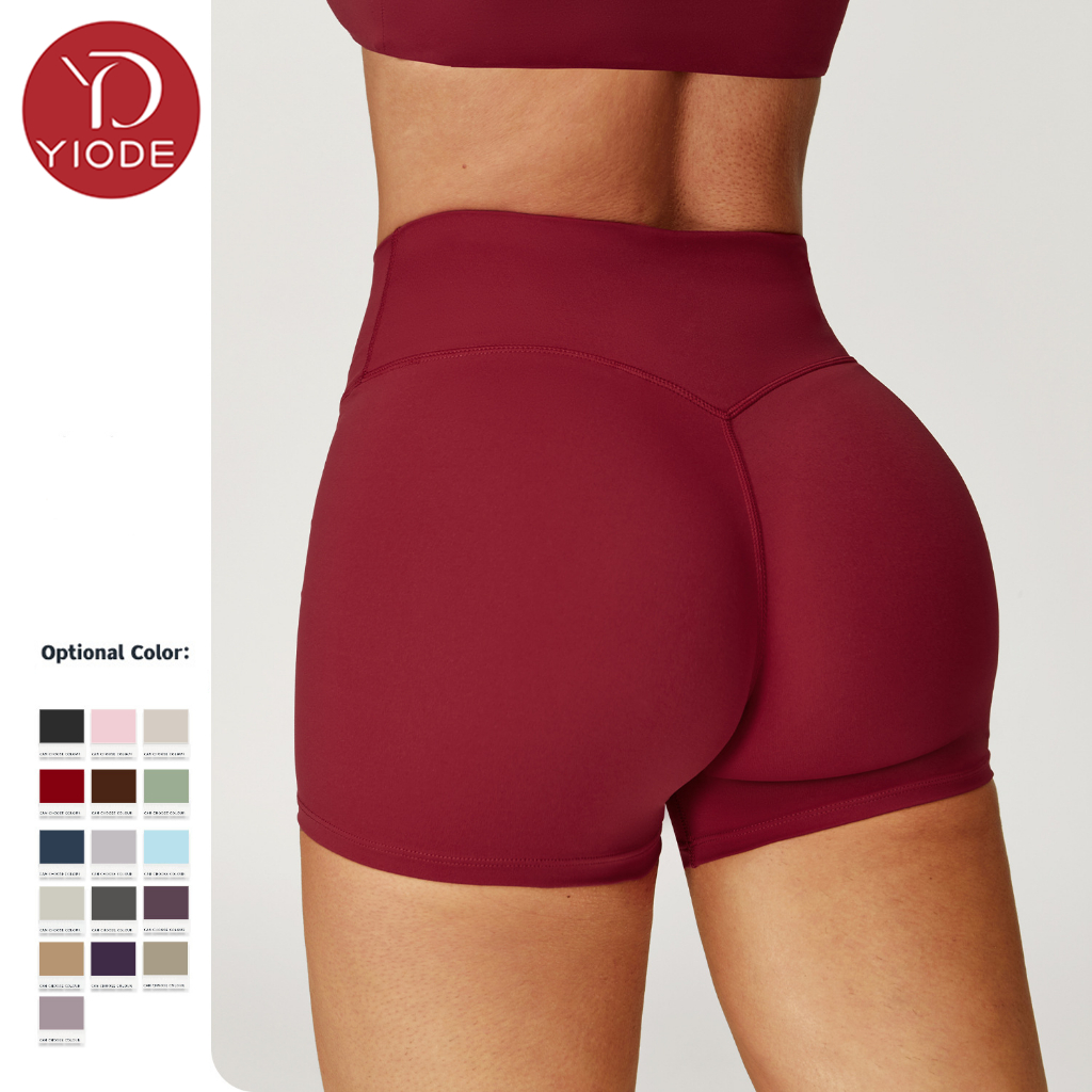 Yiode Tight Yoga Shorts for Women High Waist Tummy Control Fitness ...
