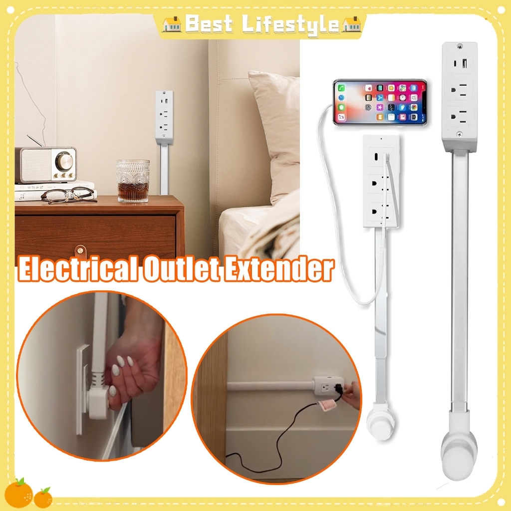 Rotating Outlet Extender USB A and USB C Wall Outlet Extender ...