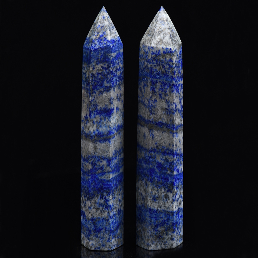 Natural lapis raw stone column hexagon prism decoration crystal single ...