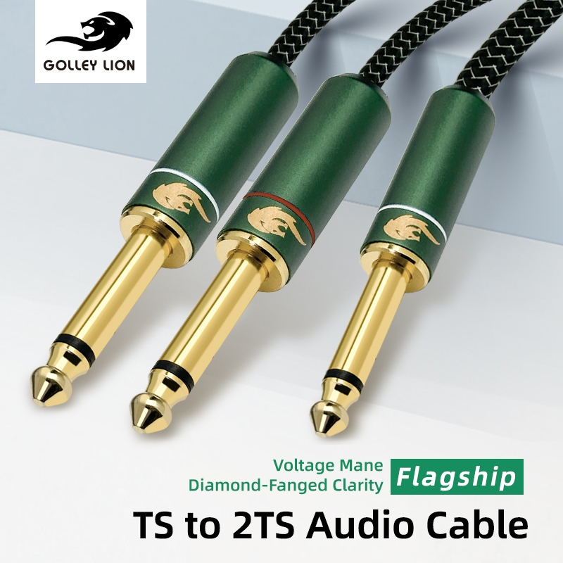GOLLEY LION Heavy-Duty 6.35mm to Dual TS Audio Cable, Low-Noise ...