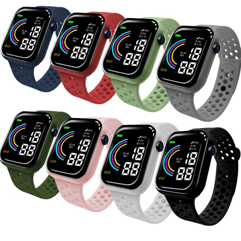 New Fashion LED Student Fashion Small Square Watch New Outdoor Sports ...