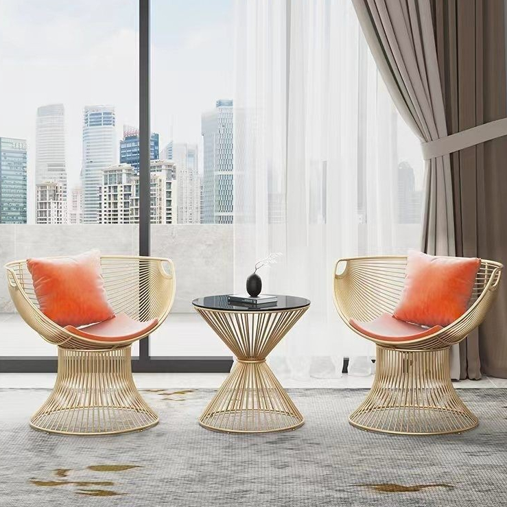 Modern Balcony Table Chair Iron Leisure Chair Simple Sofa Chair One ...