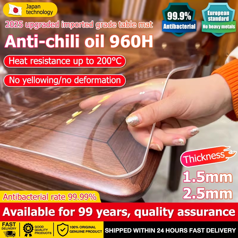 [100% anti-chili oil] transparent pvc table mat 2.5mm thickness pvc ...