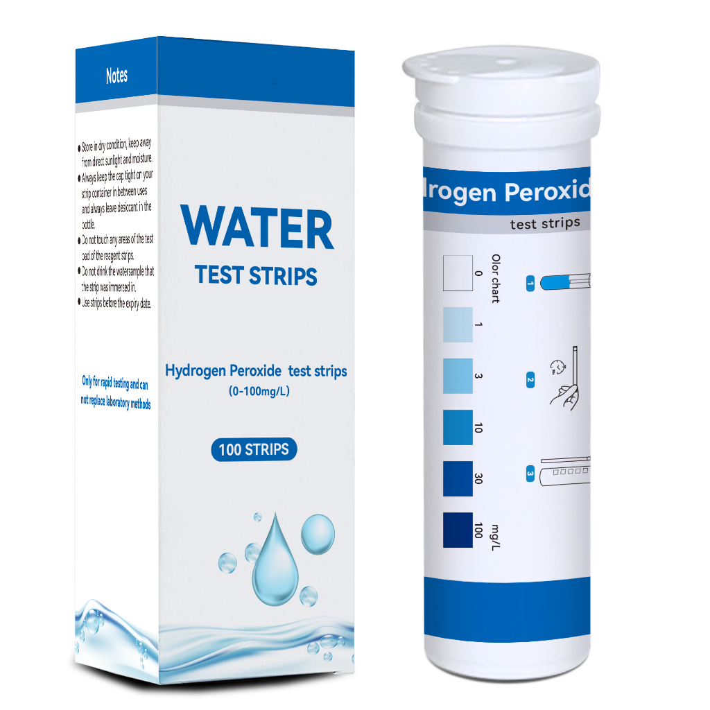 100pcs 0-100Mg/L Hydrogen Peroxide test Strips H2o2 test Kit Detection ...