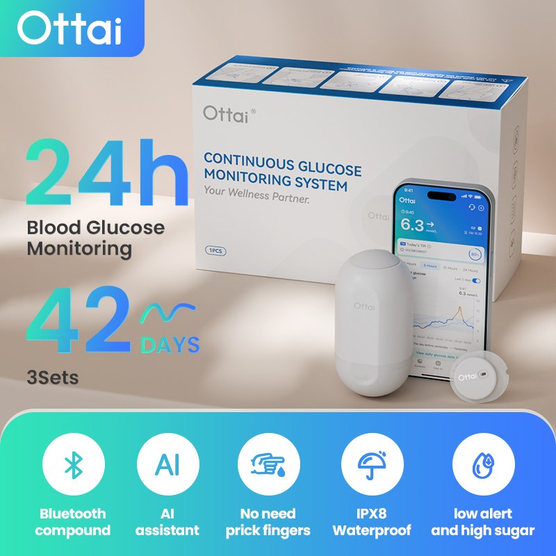 3 Pieces Ottai M8 Continuous Monitoring System Continuous Use Glucose ...