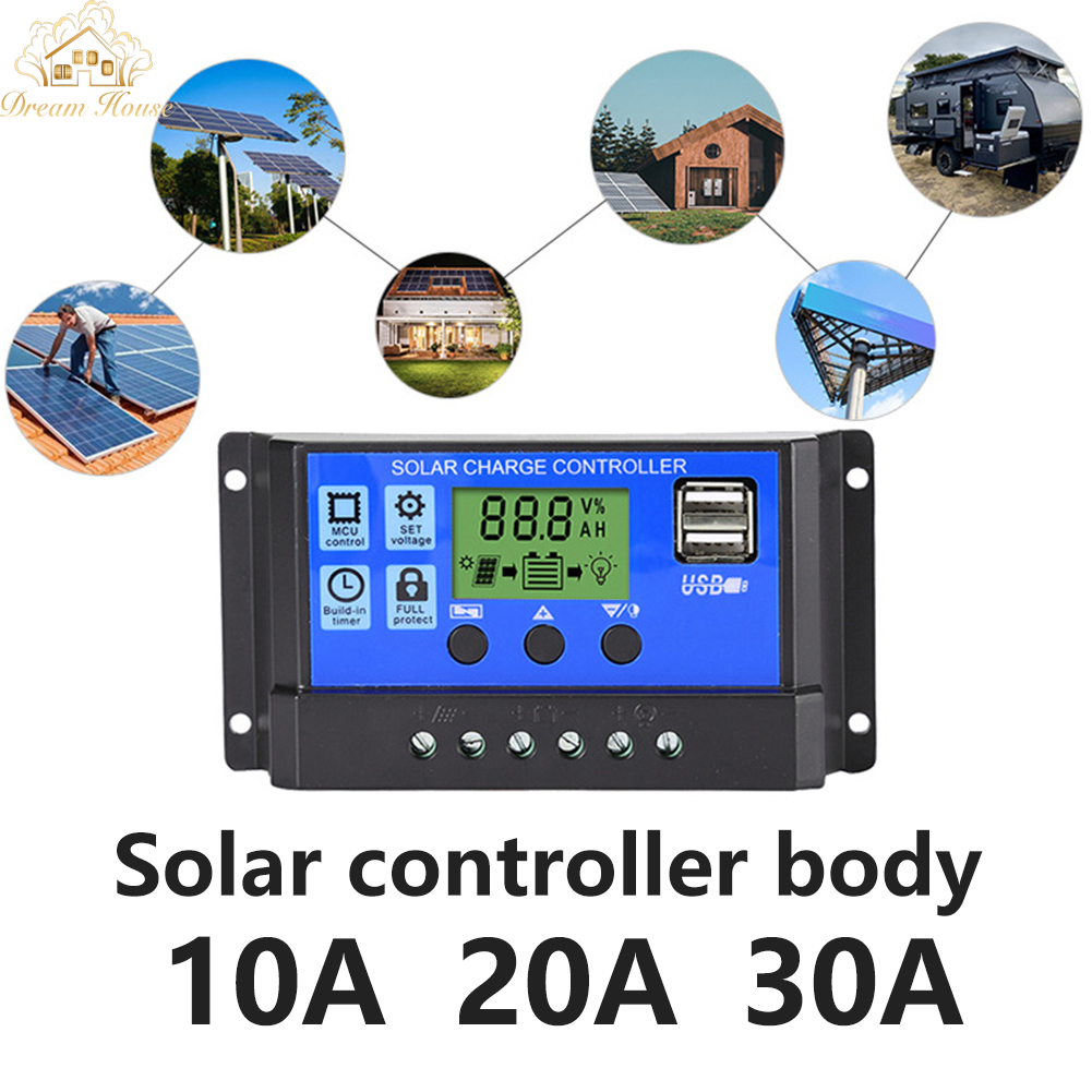 Dual USB LCD Display PWM Solar Panel Controller Battery Charger Charge ...