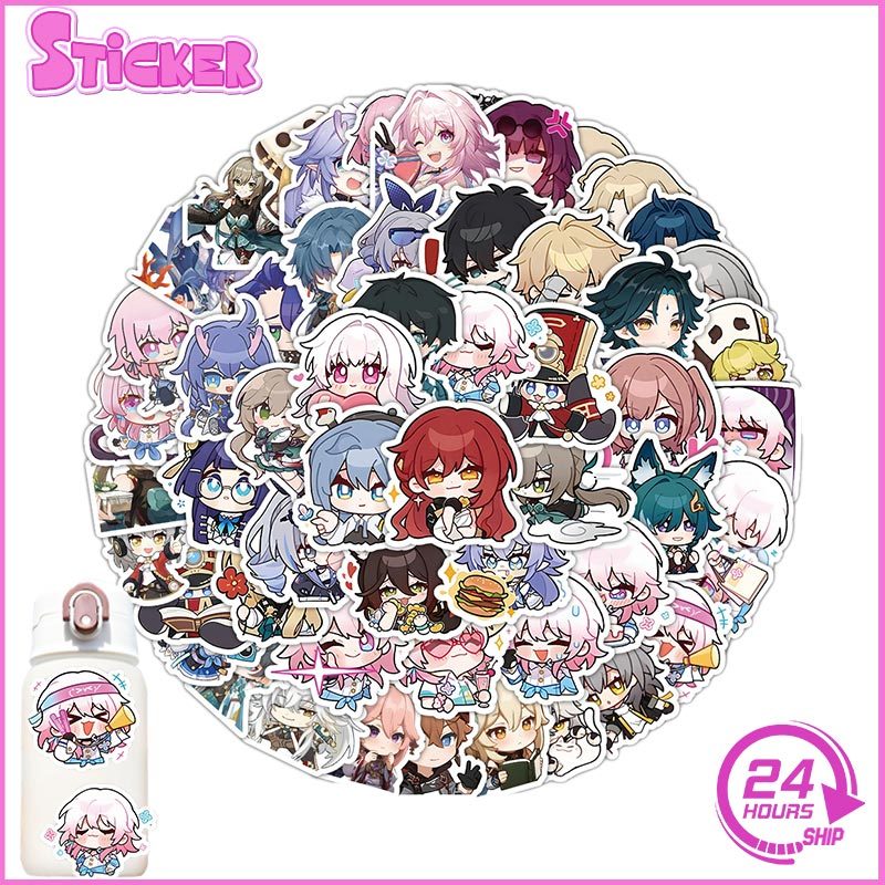 60PCS Cute Game Honkai: Star Rail Stickers Waterproof For Helmet Phone ...